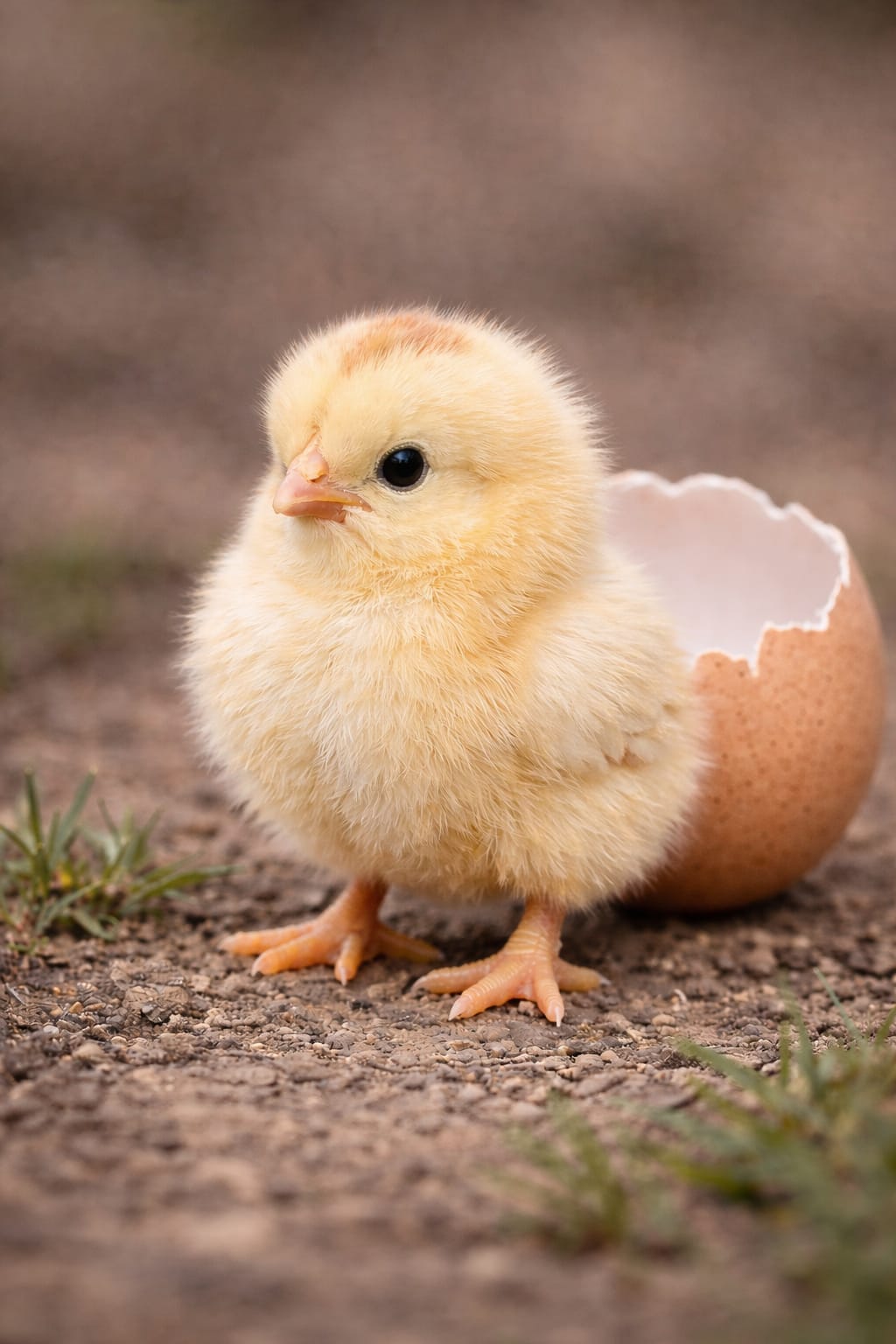 Poussin jaune en pleine forme